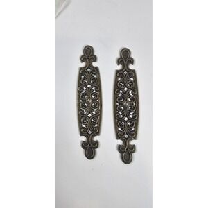 Vintage National Lock Brass Door Drawer Back Plate Lot Of 2